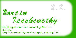 martin kecskemethy business card